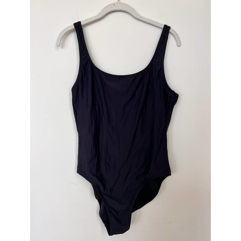 J.Crew Women's Plunging Scoopback One Piece Swimsuit in Black